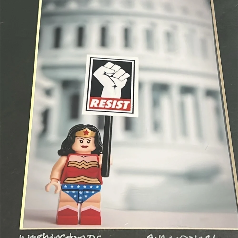 Joe Shymanski A. Mcdougle Wonder Woman Lego Washington DC Resist Matted Print